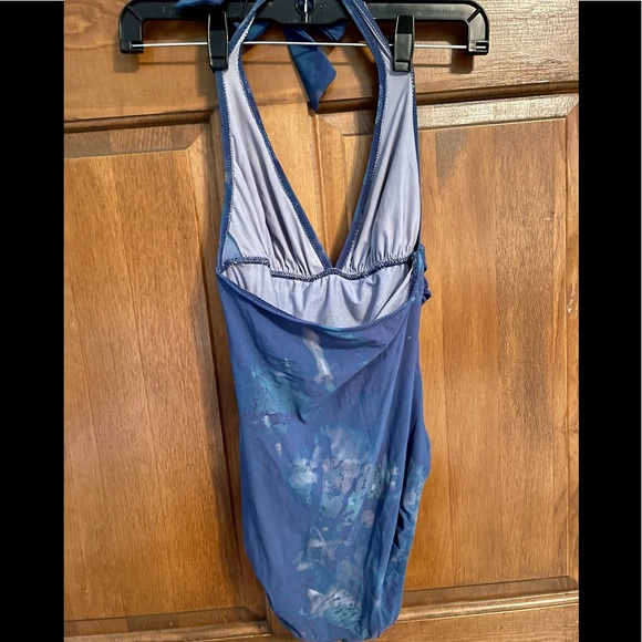 Flattering Halter one piece bathing suit has more life to swim. High cut leg 4 - Picture 2 of 6